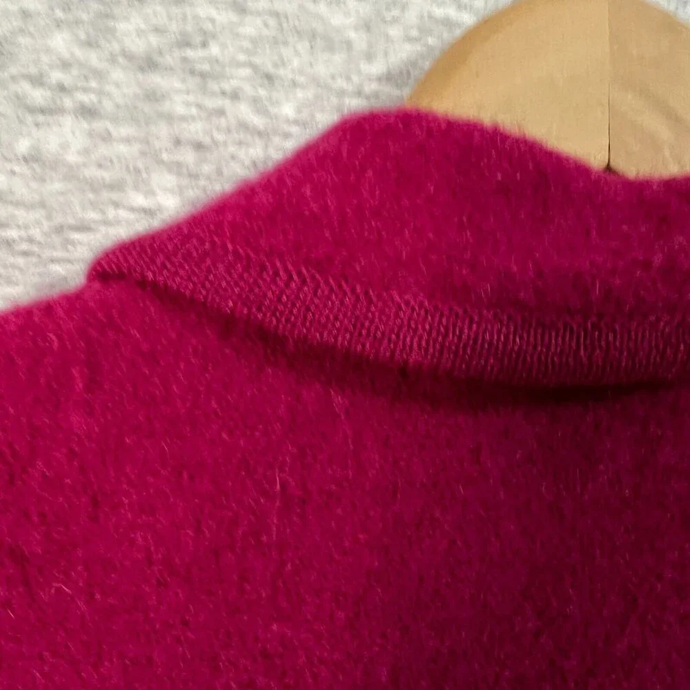 Appleseeds Cardigan Jacket Womens Small Pink Fushia Boiled Wool Cozy Prep Barbie